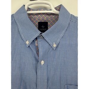 Tailorbyrd Collection XL‎ Blue Gingham ButtonDown LongSleeve Flip Cuff Shirt